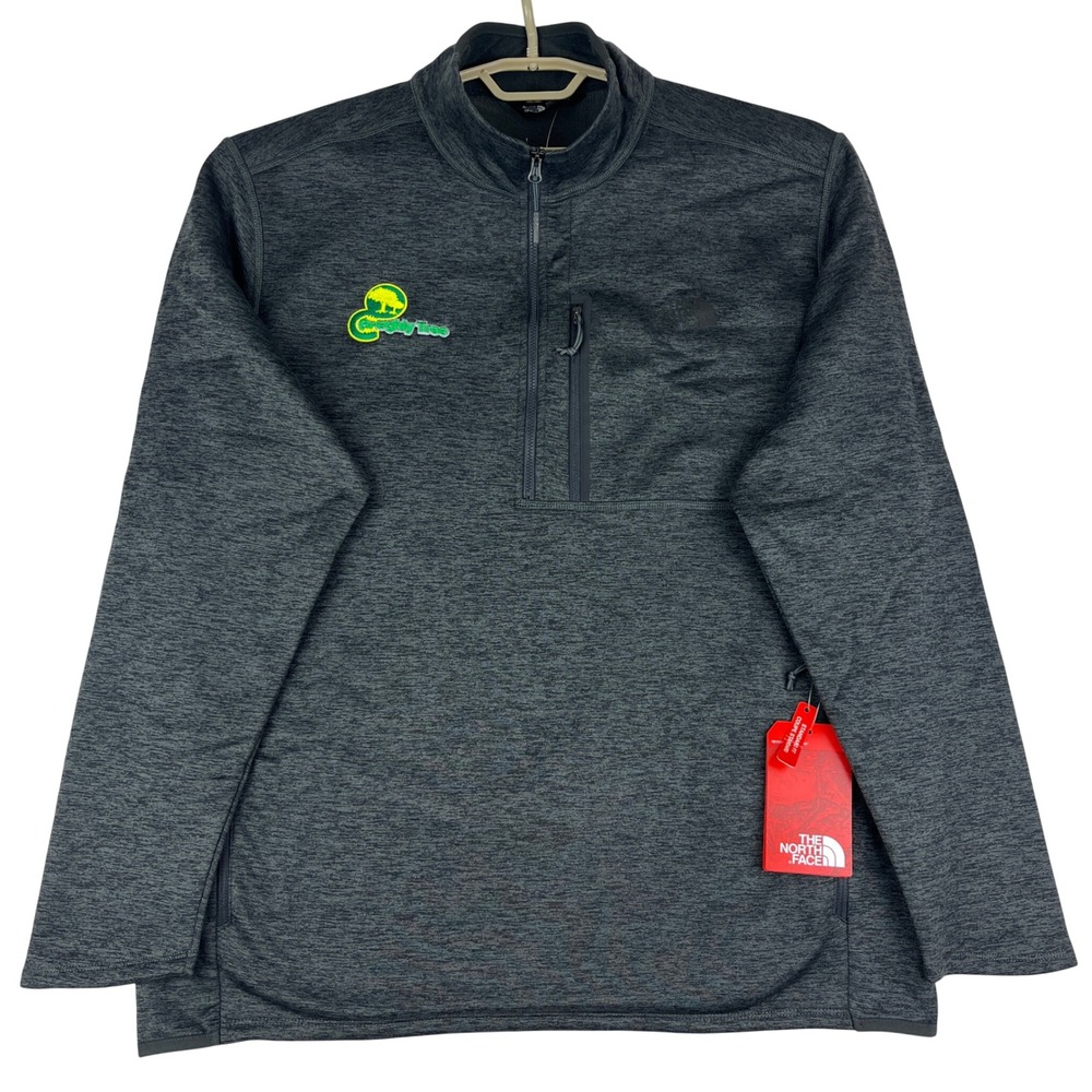 The North Face Skyline Half Zip Fleece Jacket Men XL Dark Grey Heather Logo‎ NWT